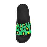 GREEN LEOPARD SLIDE SANDALS