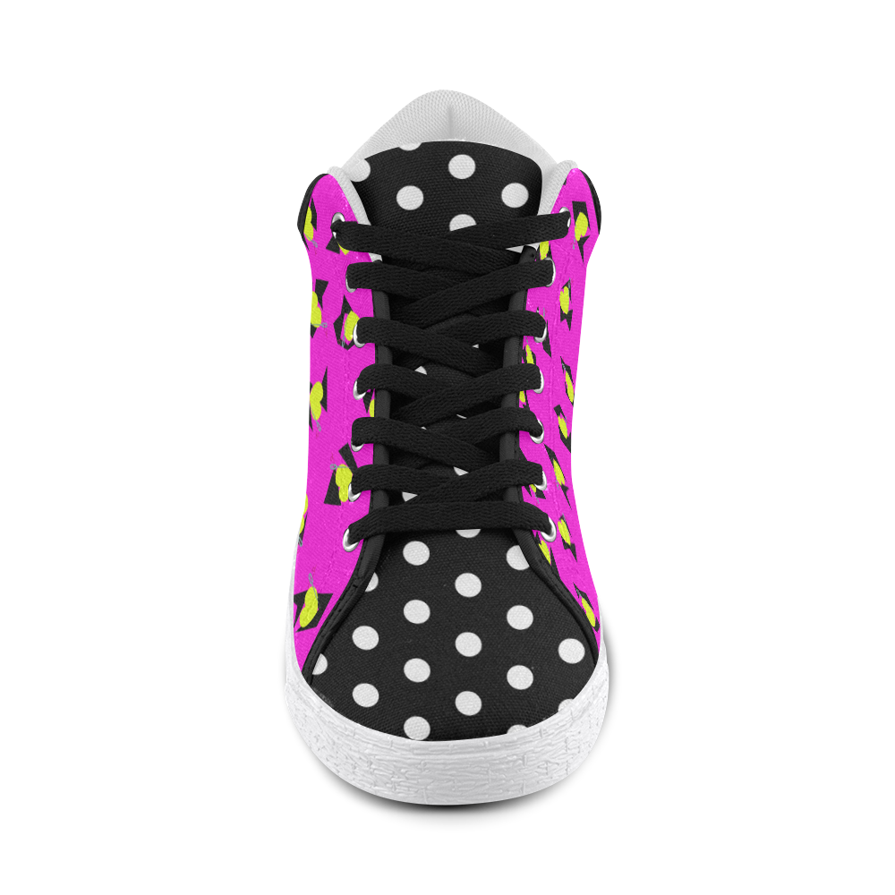 TOTALLY 80S PINK MID TOP CANVAS GIRLS' SNEAKERS (sz 5-11)