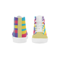 MERRY PLAID HIGH ANKLE CANVAS GIRLS' SNEAKERS (sz 5-12)
