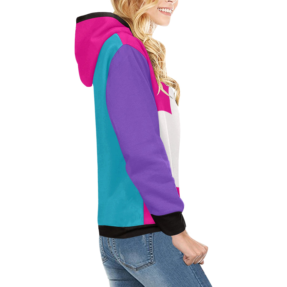 HIGH NECK COLOR BLOCK HOODIE