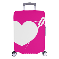 PINK HEART AND NEEDLE LUGGAGE COVER - LARGE
