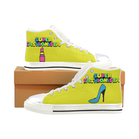 SUPER FASHIONISTA HIGH TOP CANVAS GIRLS' SNEAKERS LIME