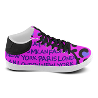 FASHION GIRL GRAFFITI MID TOP CANVAS GIRLS' SNEAKERS (sz 5-11)