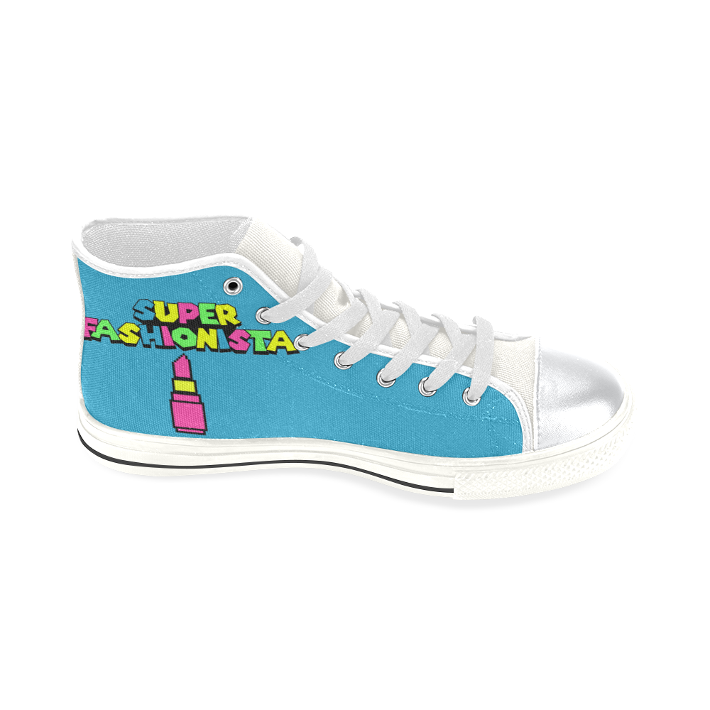 SUPER FASHIONISTA HIGH TOP CANVAS GIRLS' SNEAKERS BLUEBERRY