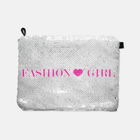 Fashion Girl sequin reversible makeup bag