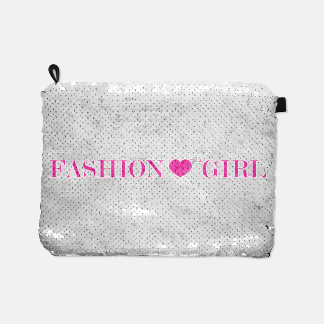 Fashion Girl sequin reversible makeup bag