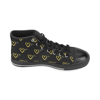 FAST FASHION BLACK HIGH TOP CANVAS GIRLS' SNEAKERS