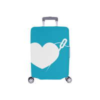 TEAL HEART AND NEEDLE LUGGAGE COVER - SMALL