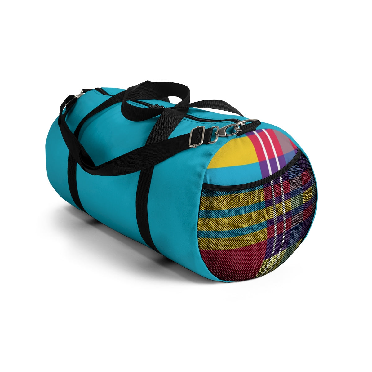 MERRY PLAID Duffel Bag (teal)