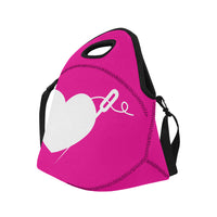 HEART AND NEEDLE NEOPRENE LUNCH TOTE WITH STRAP (5 COLORS)