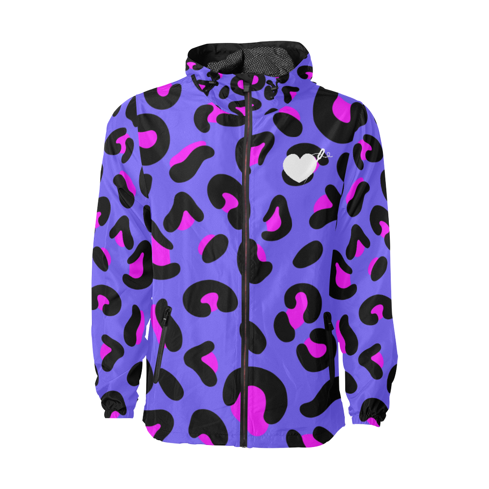 PURPLE LEOPARD FASHION WINDBREAKER