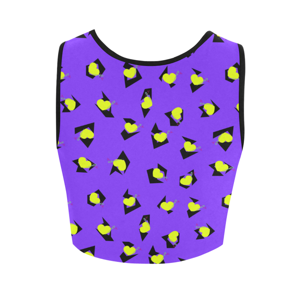 TOTALLY 80S PURPLE FITNESS CROP TOP