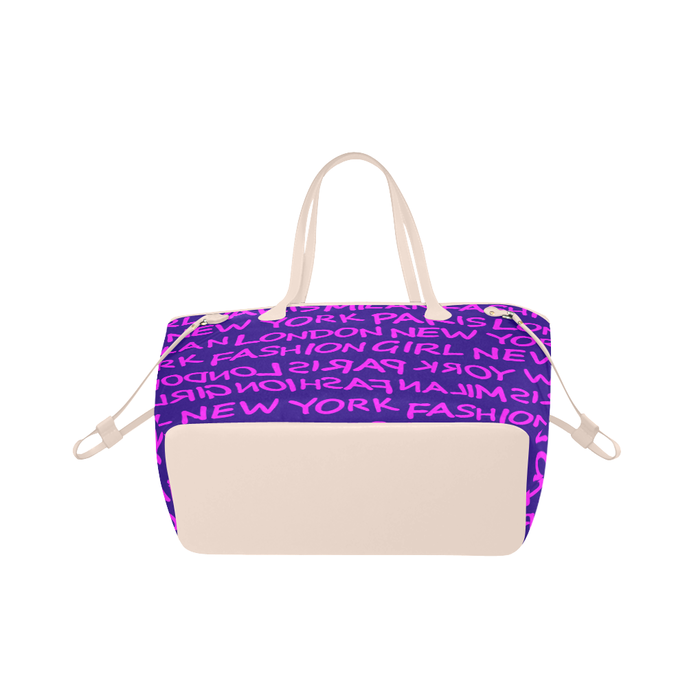 FASHION GIRL GRAFFITI NEVERFULL CANVAS TOTE BAG-PURPLE