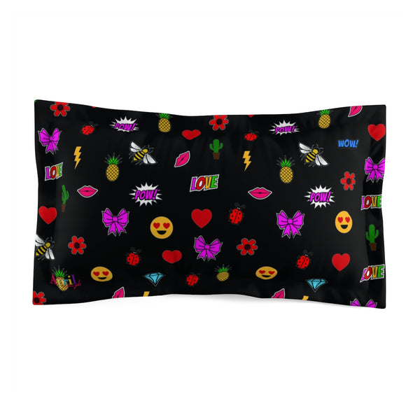 MISS APRIL'S EMOJI PATCHES Microfiber Pillow Sham