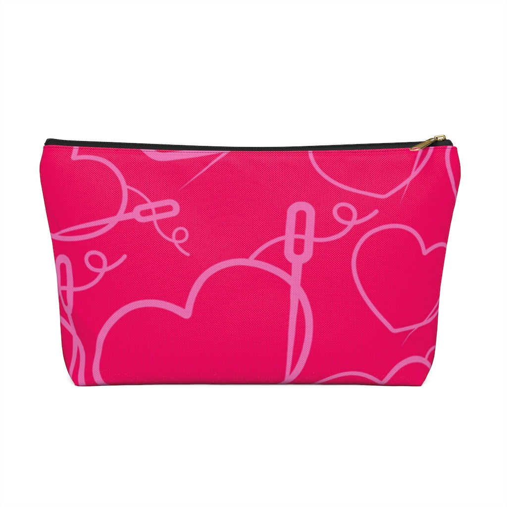 HEART AND NEEDLE MAKEUP POUCH