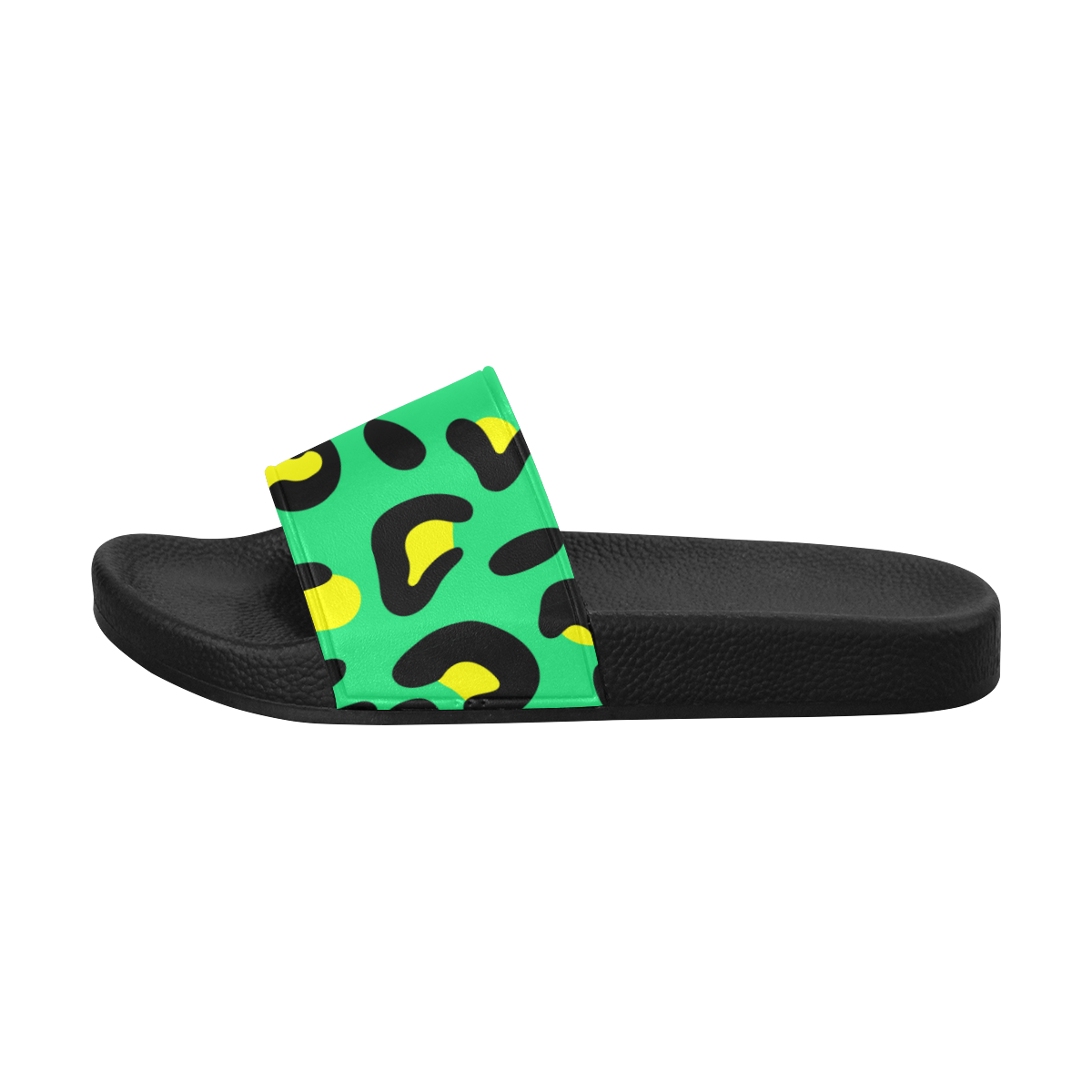 GREEN LEOPARD SLIDE SANDALS