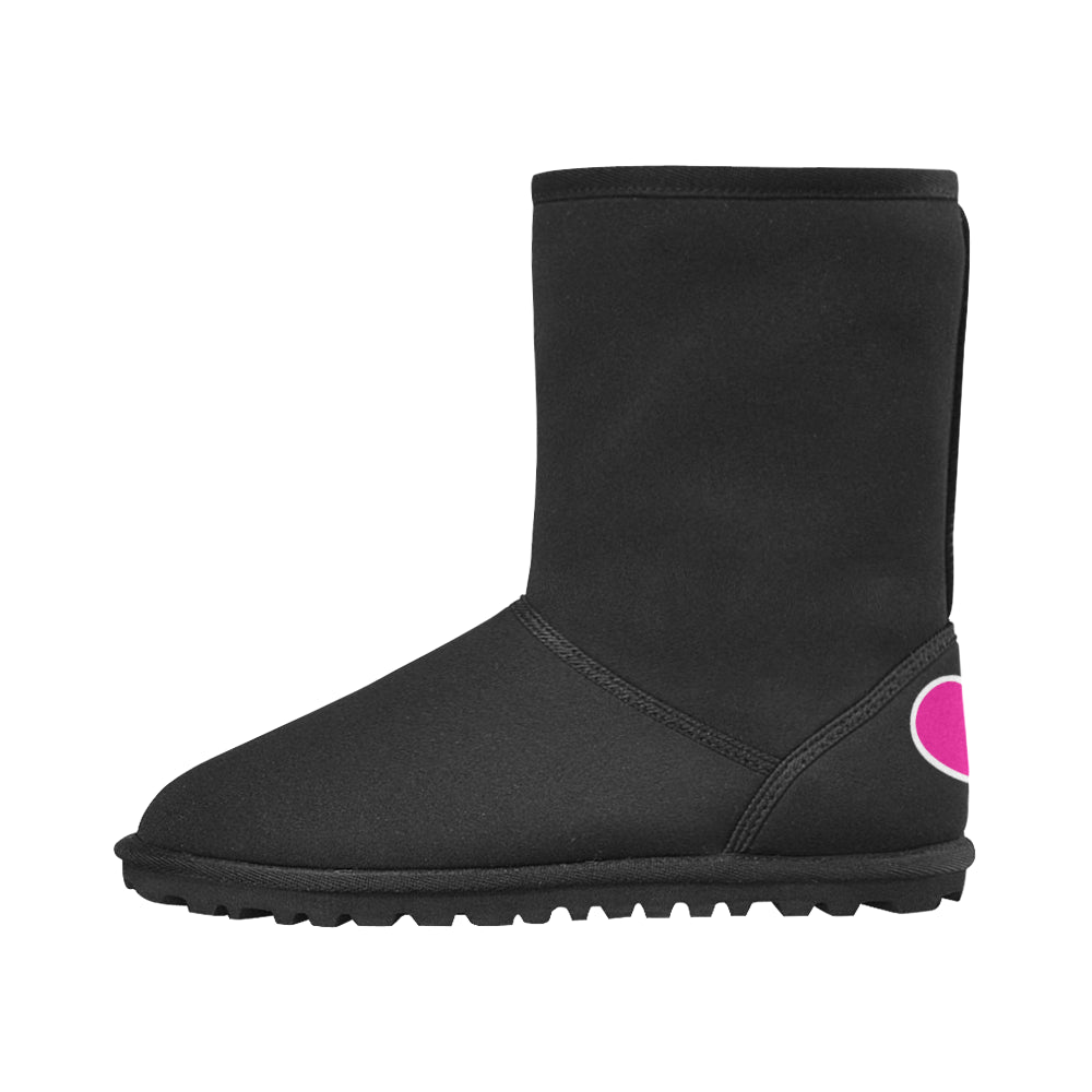 WARM & FUZZY HEART AND NEEDLE KIDS' SNOW BOOT - black