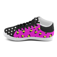 TOTALLY 80S PINK MID TOP CANVAS GIRLS' SNEAKERS (sz 5-11)