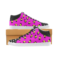 TOTALLY 80S PINK MID TOP CANVAS GIRLS' SNEAKERS (sz 5-11)