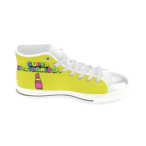 SUPER FASHIONISTA HIGH TOP CANVAS GIRLS' SNEAKERS LIME