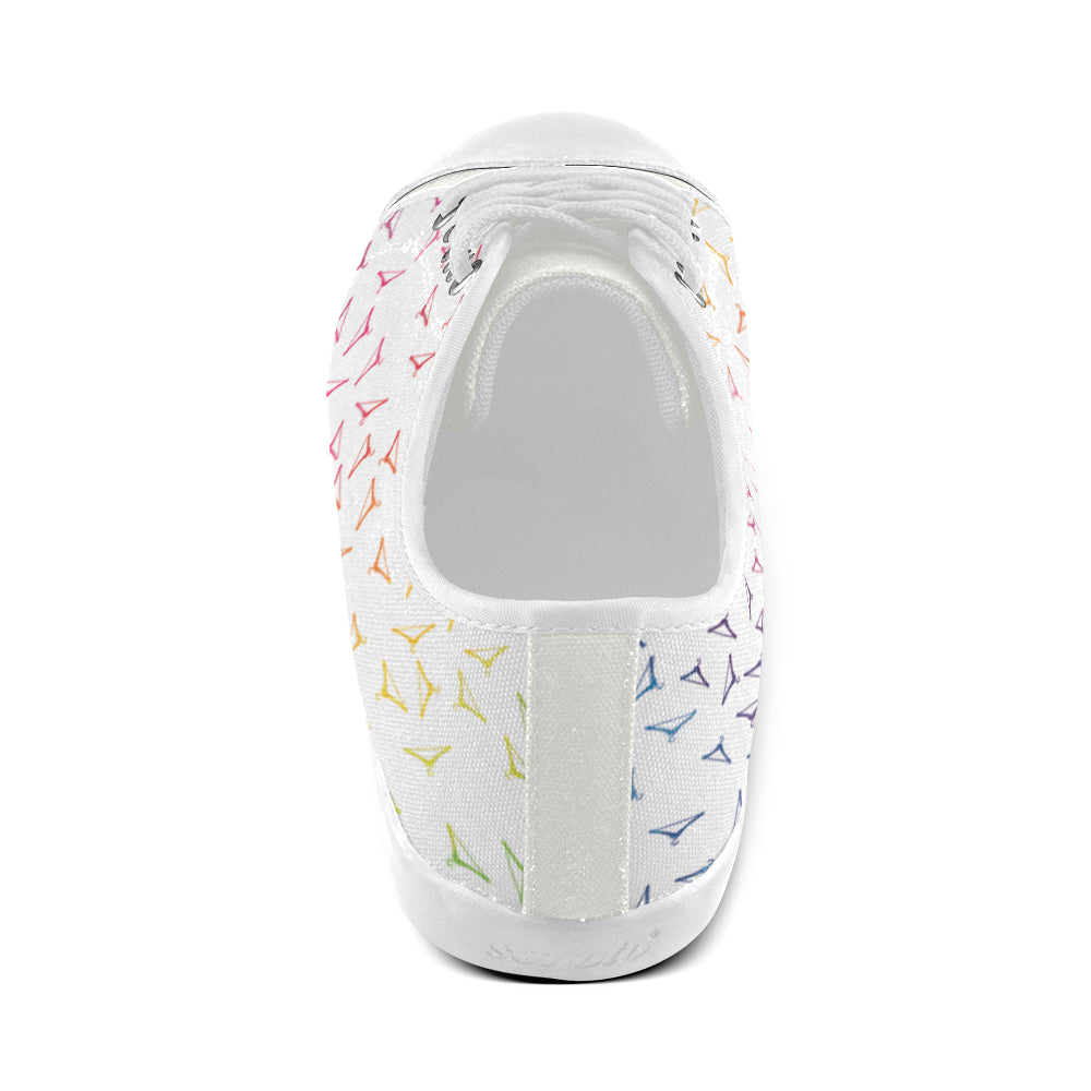 RAINBOW HANGERS LOW TOP CANVAS GIRLS' SNEAKERS (sz 5-12)