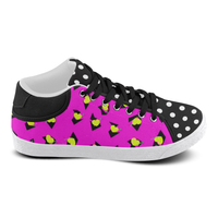 TOTALLY 80S PINK MID TOP CANVAS GIRLS' SNEAKERS (sz 5-11)