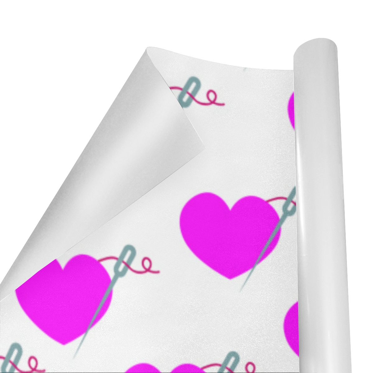 HEART AND NEEDLE WRAPPING PAPER