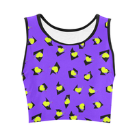 TOTALLY 80S PURPLE FITNESS CROP TOP