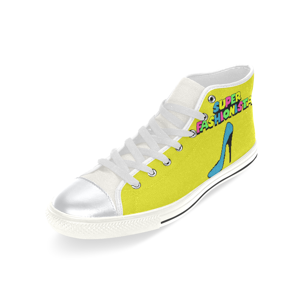 SUPER FASHIONISTA HIGH TOP CANVAS GIRLS' SNEAKERS LIME