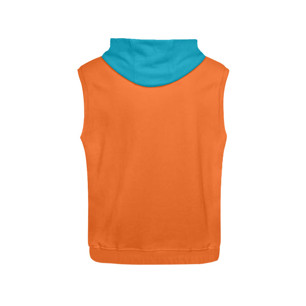 COLOR BLOCK SLEEVELESS HOODIE