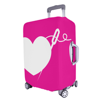 PINK HEART AND NEEDLE LUGGAGE COVER - LARGE