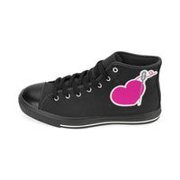 HEART AND NEEDLE HIGH TOP CANVAS GIRLS' SNEAKERS
