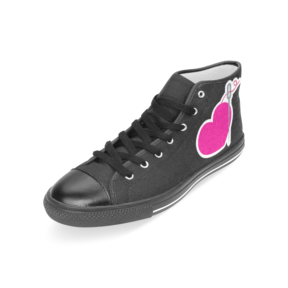 HEART AND NEEDLE HIGH-TOP GIRLS' SNEAKERS (sz 6-12)