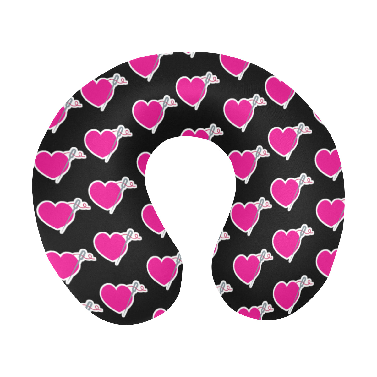 HEART AND NEEDLE TRAVEL PILLOW