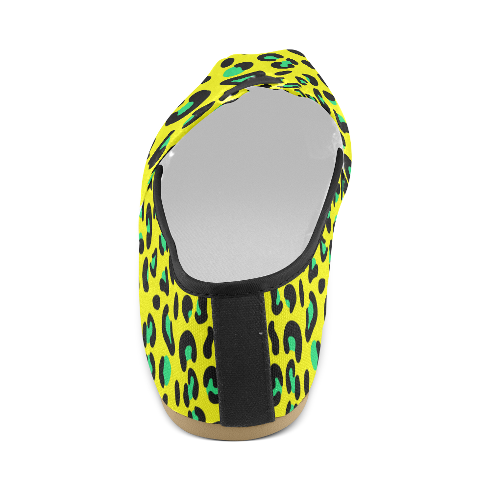 YELLOW LEOPARD CASUAL SLIP ON CANVAS SHOE (sz 4.5-14)
