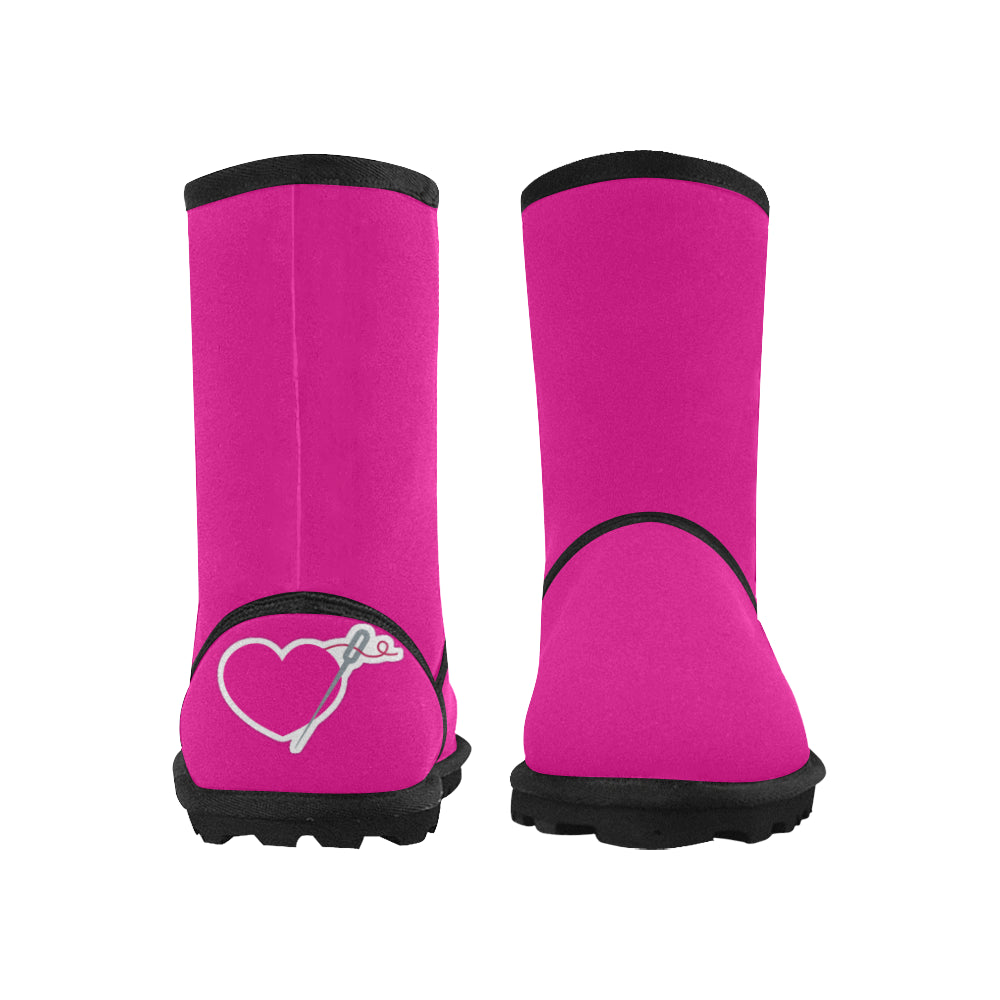 WARM & FUZZY HEART AND NEEDLE KIDS' SNOW BOOT - pink