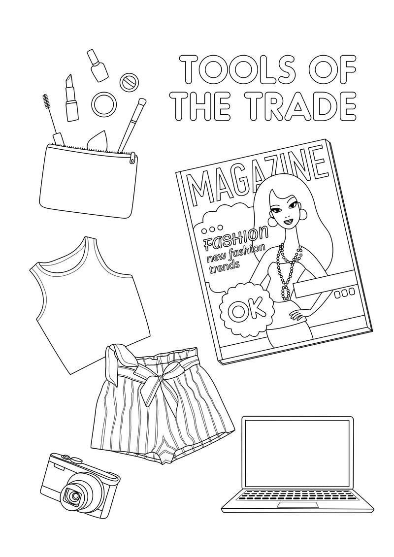 MISS APRIL FASHION GIRL COLORING BOOK