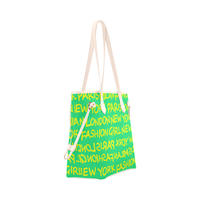 FASHION GIRL GRAFFITI NEVERFULL CANVAS TOTE BAG-GREEN