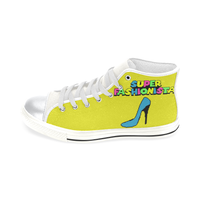 SUPER FASHIONISTA HIGH TOP CANVAS GIRLS' SNEAKERS LIME