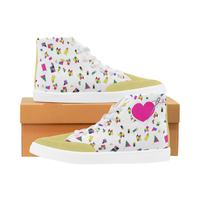 MISS BIANCA'S GEOMETRY PATTERN HIGH ANKLE CANVAS GIRLS' SNEAKERS (sz 5-12)