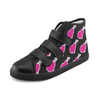 HEART AND NEEDLE BLACK VELCRO GIRLS' SNEAKERS