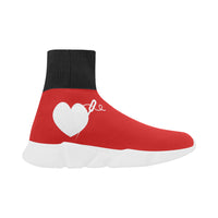 RED PULL ON SOCK GIRLS' SNEAKERS (sz 5-12)