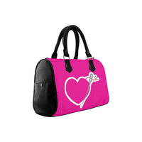 HEART AND NEEDLE SPEEDY HANDBAG - PINK