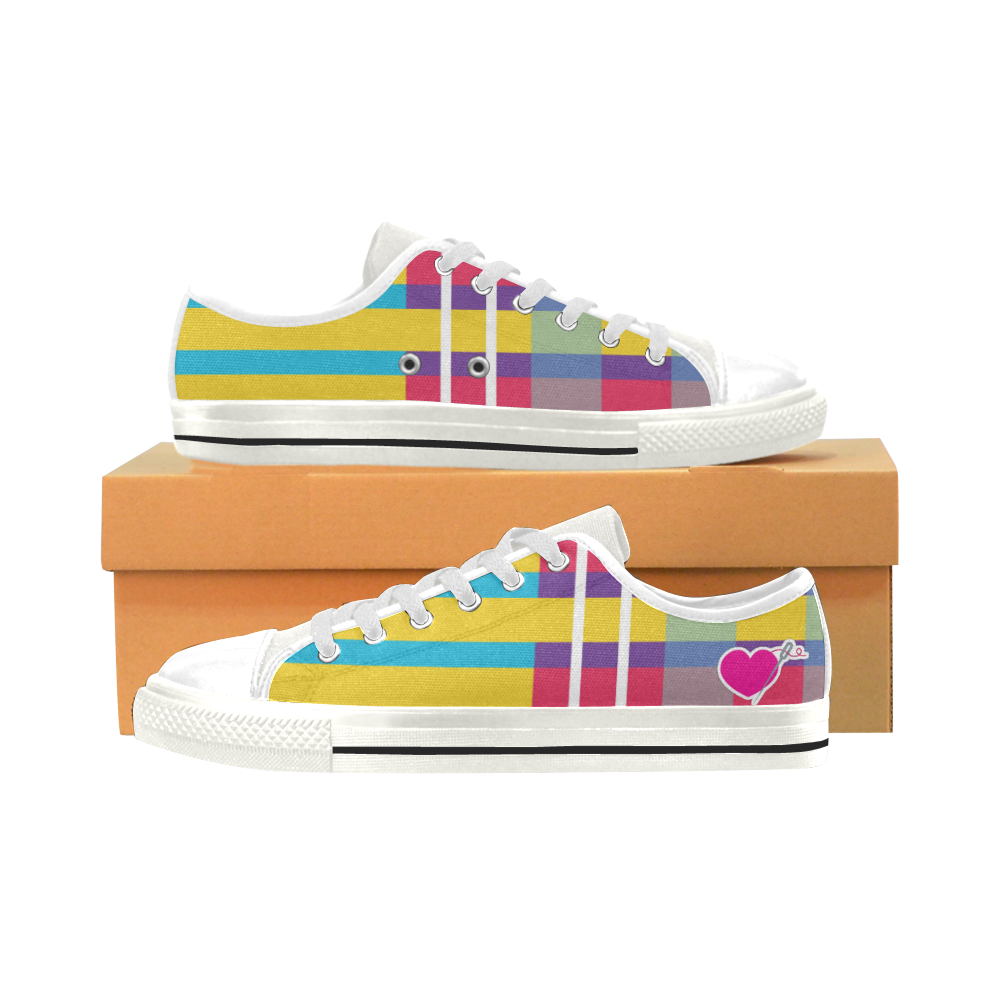 MERRY PLAID TOP CANVAS GIRLS' SNEAKERS