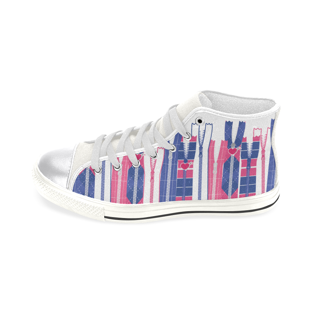 PREPPY ZIPPERS HIGH TOP CANVAS GIRLS' SNEAKERS