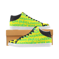 FASHION GIRL GRAFFITI MID TOP CANVAS GIRLS' SNEAKERS (sz 5-11)