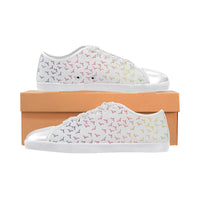 RAINBOW HANGERS LOW TOP CANVAS GIRLS' SNEAKERS (sz 5-12)