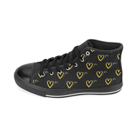 FAST FASHION BLACK HIGH TOP CANVAS GIRLS' SNEAKERS