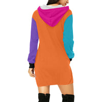 COLOR BLOCK HOODIE DRESS