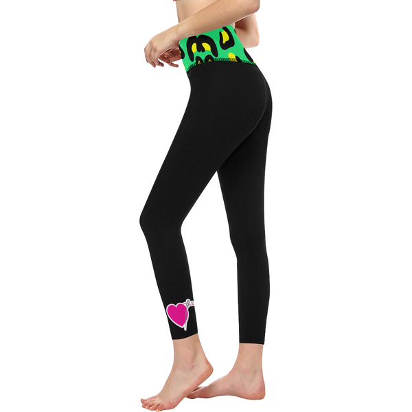 GREEN LEOPARD HIGH WAIST YOGA LEGGINGS